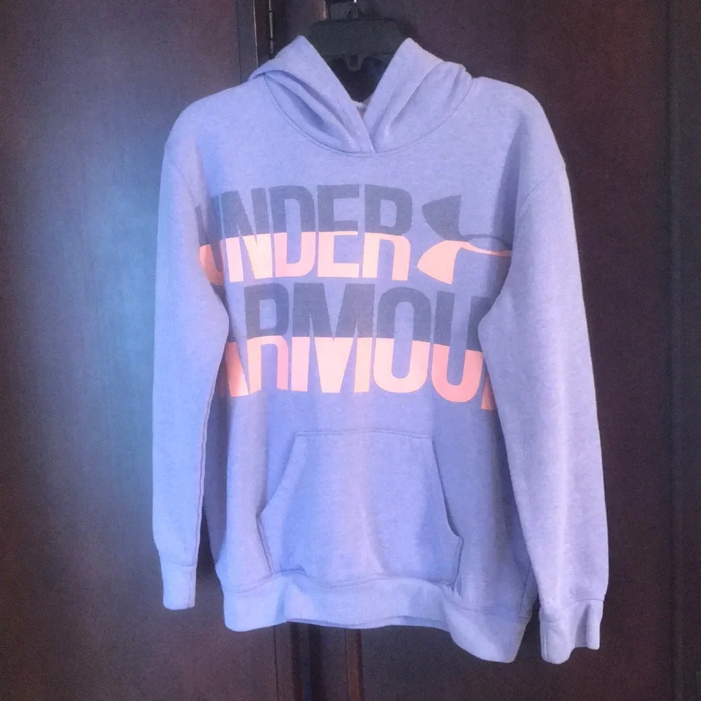 Under Armour Lavender Hoodie with Pink Logo